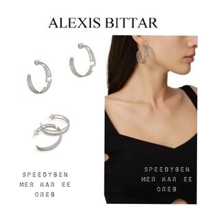 Alexis Bittar Navette Crystal Maze Hoops earrings